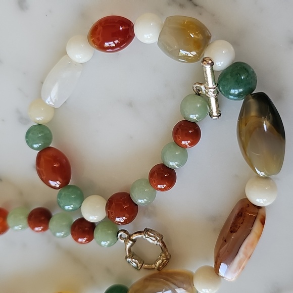 Vintage Semi-Precious Gemstone Beaded Necklace - Picture 10 of 11